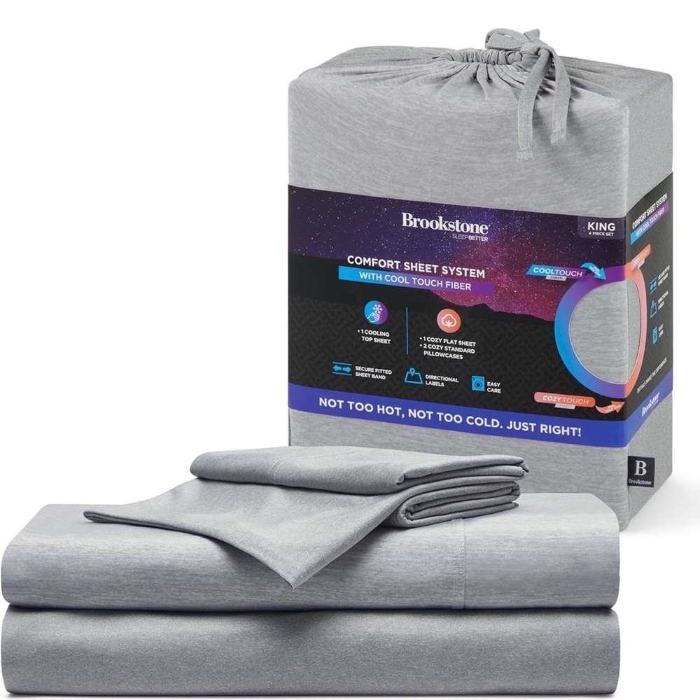 Brookstone Gray Comfort Sheet Set - Picture 2 of 8